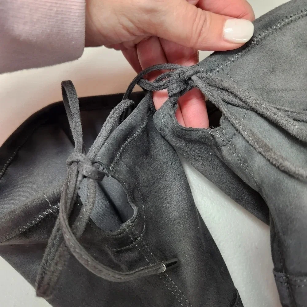 MARC FISHER Grey Gray LOCKET SUEDE OVER THE KNEE BOOT Size 7 1/2 M